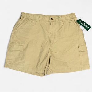 LL Bean Tropic Weight Comfort Waist Cargo Shorts 35W Mens Beige Khaki Pocket